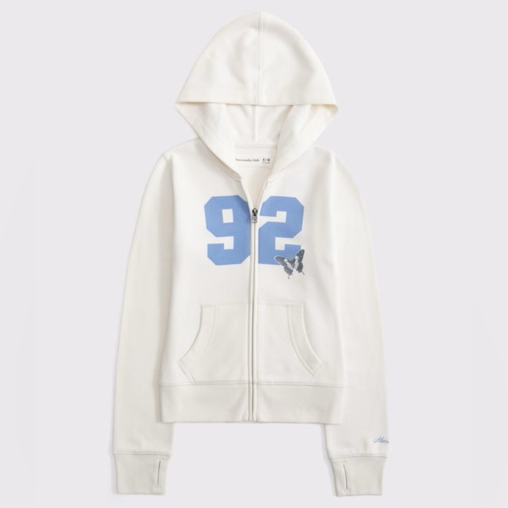 Abercrombie Kids Girls Slim Full-Zip Hoodie, NWT, Size 11/12